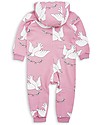 Mini Rodini Peace Long Sleeves Onesie with Hood, Pink - 100% fairtrade organic cotton Babygrows
