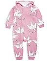 Mini Rodini Peace Long Sleeves Onesie with Hood, Pink - 100% fairtrade organic cotton Babygrows
