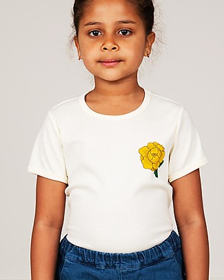 Mini Rodini Peony Tee - Offwhite - 100% organic cotton T-Shirts And Vests