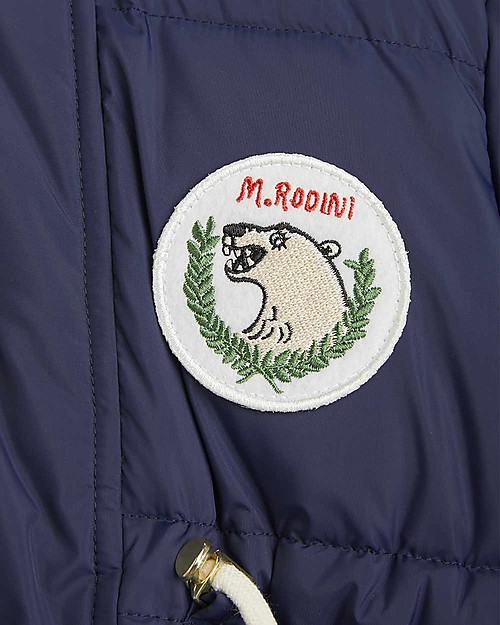 Mini Rodini Polar Bear Hooded Puffer Jacket - Navy Jackets