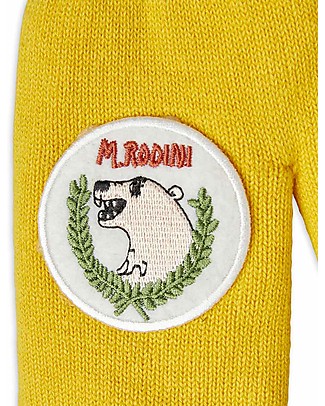 Mini Rodini Polar Bear Knitted Mittens - Yellow - Organic Cotton Gloves