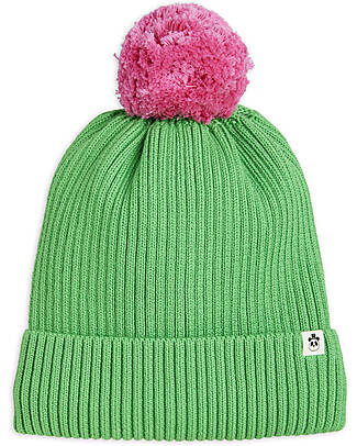 Mini Rodini Pompom Winter Cap - Green - 100% Organic Cotton Winter Hats