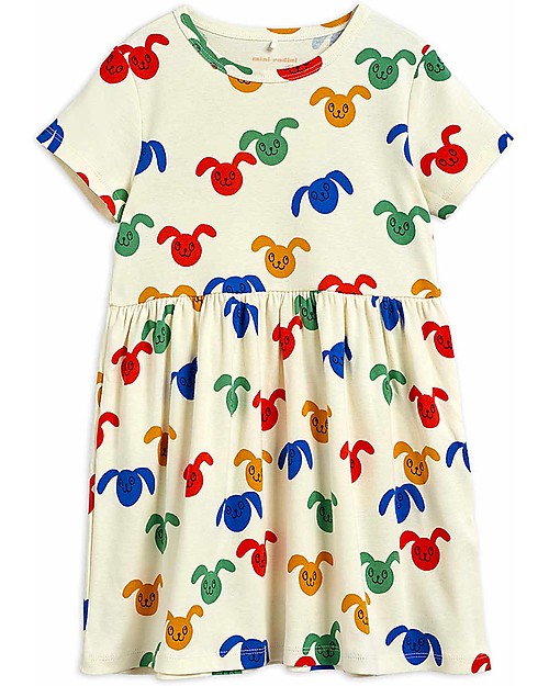 Mini Rodini Rabbit Dress - Multicolor - 100% organic cotton Dresses_