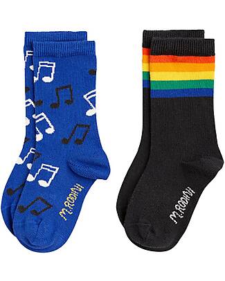 Mini Rodini Rainbow 2-pack Socks - Multi - 100% Organic Cotton GOTS Socks