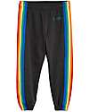 Mini Rodini Rainbow Stripe Sweatpants - Black - 100% Organic Cotton GOTS Trousers