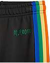 Mini Rodini Rainbow Stripe Sweatpants - Black - 100% Organic Cotton GOTS Trousers