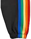 Mini Rodini Rainbow Stripe Sweatpants - Black - 100% Organic Cotton GOTS Trousers