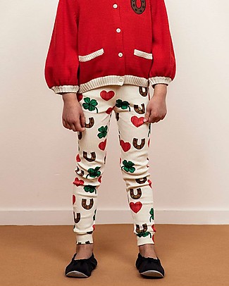 Mini Rodini Ribbed Clover Leggings - Elasticated Organic cotton Leggings