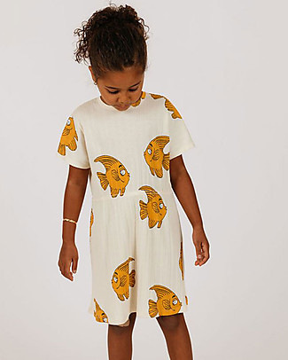 Mini Rodini Ribbed Fish Dress - Elasticated Organic Cotton Dresses