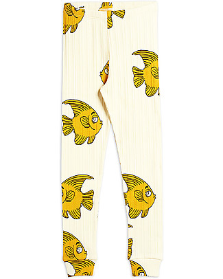 Mini Rodini Ribbed Fish Leggings - Elasticated Organic cotton Leggings