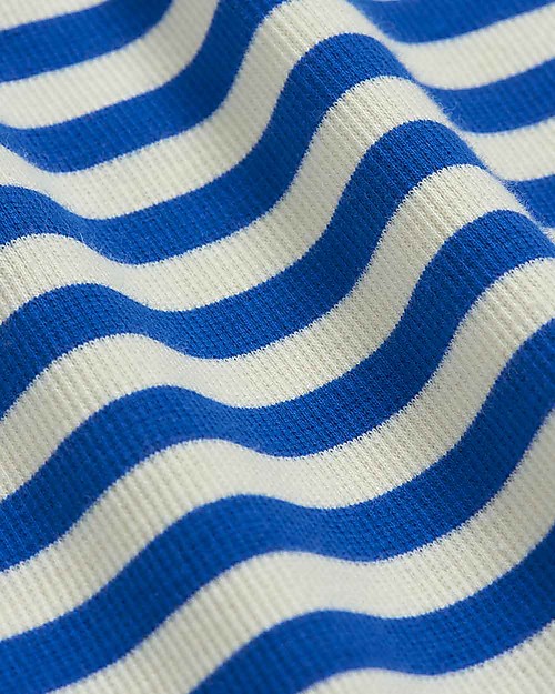 Mini Rodini Ribbed Tee - Blue Stripes - Elasticated Organic Cotton T-shirts