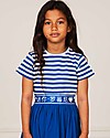 Mini Rodini Ribbed Tee - Blue Stripes - Elasticated Organic Cotton T-shirts