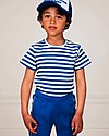 Mini Rodini Ribbed Tee - Blue Stripes - Elasticated Organic Cotton T-shirts