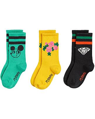 Mini Rodini Ritzrats 3-pack Socks - Multicolor - Organic Cotton GOTS Socks