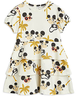 Mini Rodini Ritzratz Short Sleeves Dress - White - Organic Cotton GOTS Dresses_