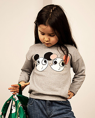Mini Rodini Ritzratz Sweatshirt, Grey Melange - 100% Organic Cotton Sweatshirts