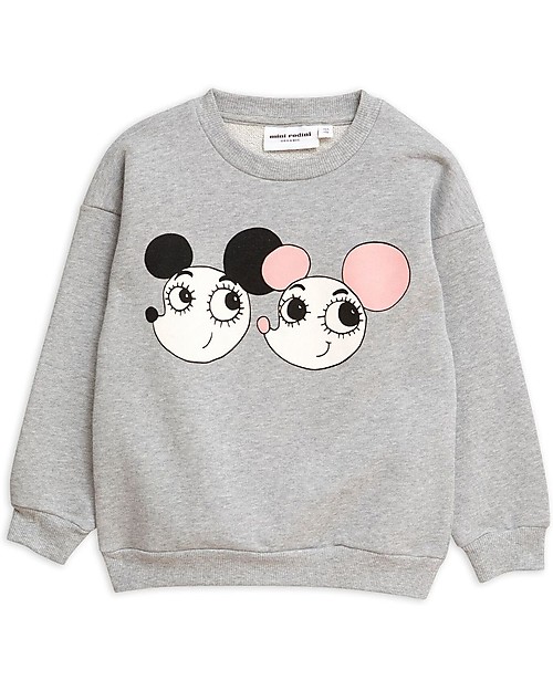 Mini Rodini Ritzratz Sweatshirt, Grey Melange - 100% Organic Cotton Sweatshirts