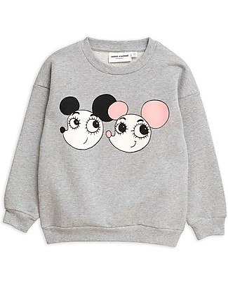 Mini Rodini Ritzratz Sweatshirt, Grey Melange - 100% Organic Cotton Sweatshirts