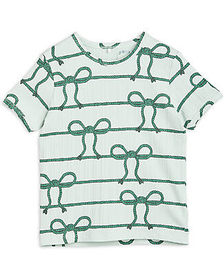 Mini Rodini Rope T-Shirt with Bows - Green - Organic Cotton T-shirts