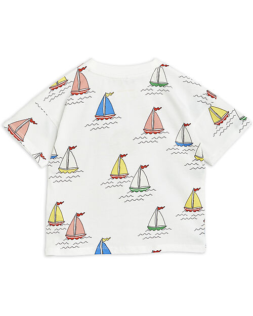 Mini Rodini Sailing Boats T-Shirt - White - 100% Organic Cotton T-shirts