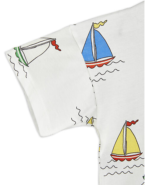 Mini Rodini Sailing Boats T-Shirt - White - 100% Organic Cotton T-shirts