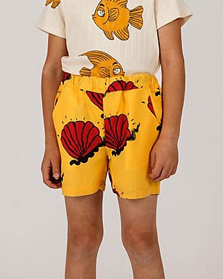 Mini Rodini Shell Woven Shorts - Yellow - 100% lyocell Shorts