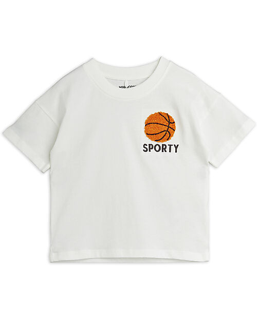 Mini Rodini Short-Sleeve Basket T-shirt - White - 100% Organic Cotton T-shirts