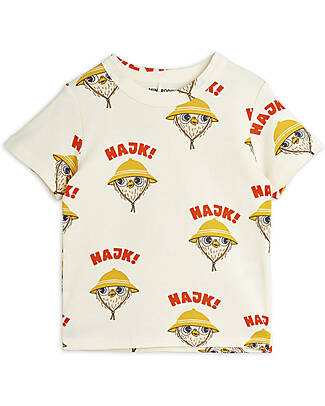 Mini Rodini Short-Sleeve Hike T-shirt - Offwhite - 100% Organic Cotton T-shirts