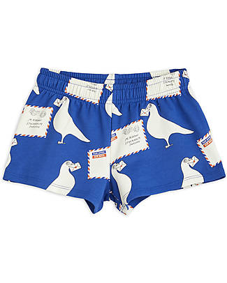 Mini Rodini Shorts - Pigeons - Blue - 100% Organic Cotton GOTS Shorts