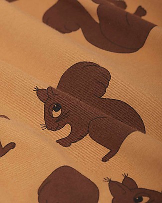 Mini Rodini Squirrels Raglan Long Sleeves Tee - Brown - Organic Cotton T-Shirts And Vests