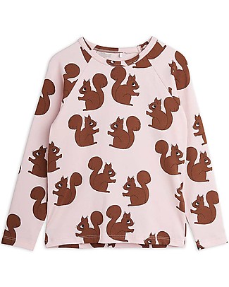Mini Rodini Squirrels Raglan Long Sleeves Tee - Pink - Organic Cotton T-Shirts And Vests