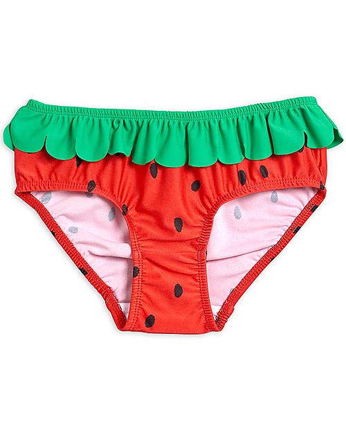 Mini Rodini Strawberry Frill Swim Pants - Red - Recycled Fabric! Bikinis And Tankinis