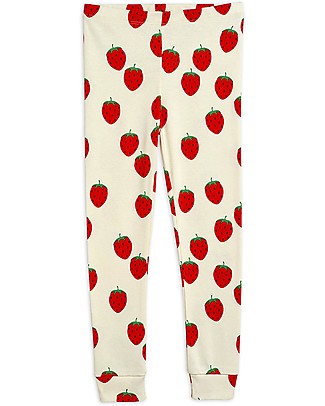 Mini Rodini Strawberry Leggings - Offwhite - 100% Organic Cotton Leggings