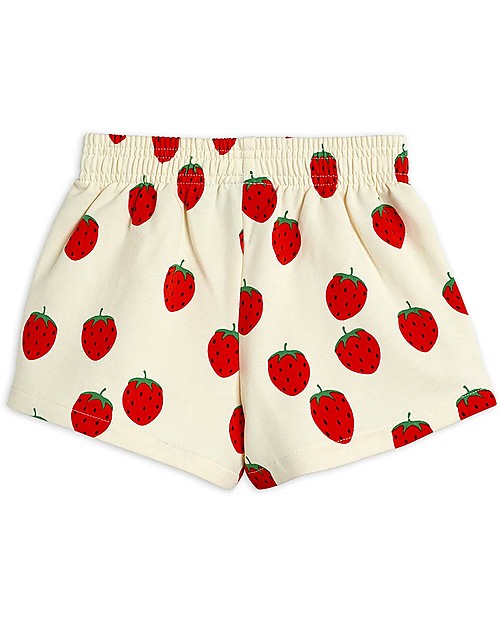 Mini Rodini Strawberry SweatShorts - Offwhite - 100% organic cotton Shorts