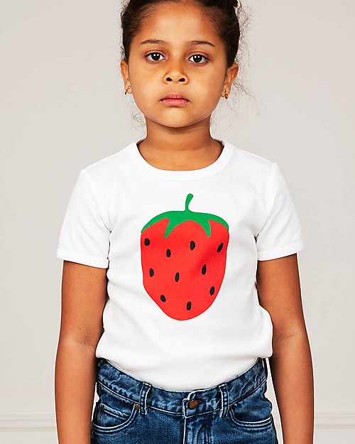 Mini Rodini Strawberry Tee - Offwhite - 100% Organic Cotton T-shirts
