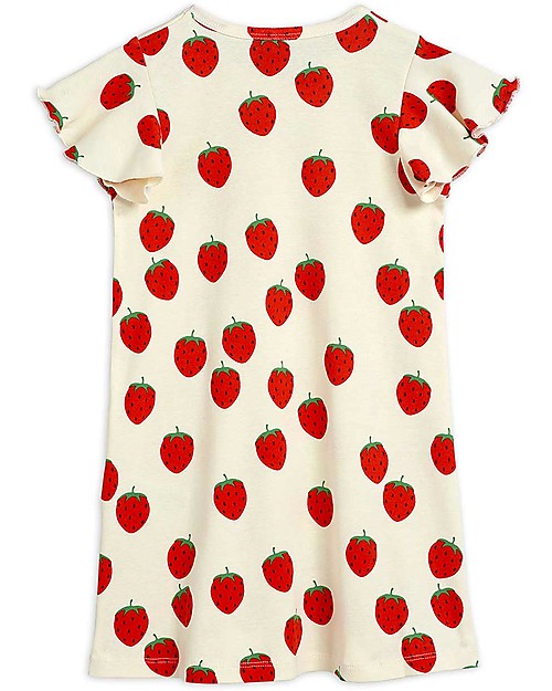 Mini Rodini Strawberry Wing Dress - Offwhite - 100% organic cotton Dresses_