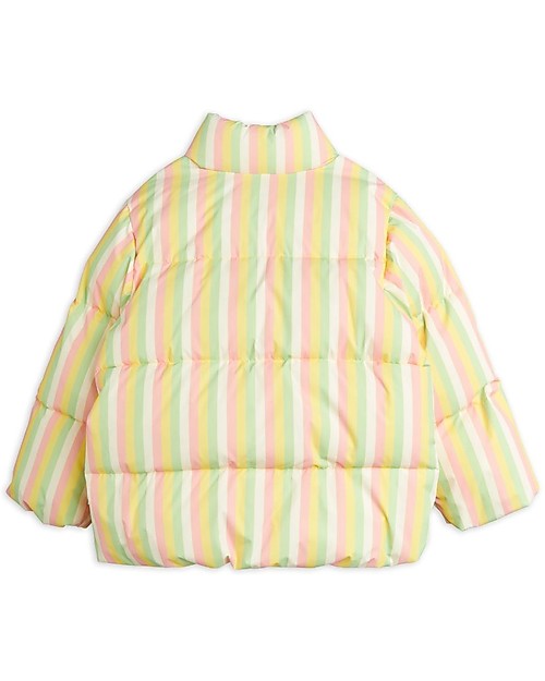 Mini Rodini Stripe City Puffer Jacket - Multicolor - 100% Recycled Fabric - Water-Resistant Down Jacket