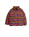 Mini Rodini Stripes Puffer Jacket, Brown - 100% Recycled Fabric, Water-Resistant Down Jacket