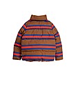 Mini Rodini Stripes Puffer Jacket, Brown - 100% Recycled Fabric, Water-Resistant Down Jacket