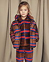 Mini Rodini Stripes Puffer Jacket, Brown - 100% Recycled Fabric, Water-Resistant Down Jacket