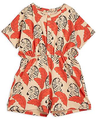 Mini Rodini Summersuit - Zebras - Organic Cotton Dungarees