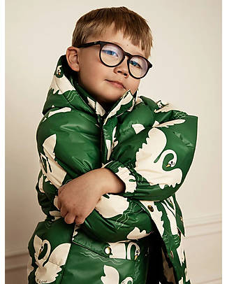 Mini Rodini Swan Padded Jacket - Green - 100% Recycled Fabric Down Jacket