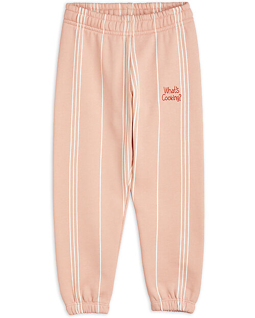 Mini Rodini Sweatpants - Striped - Pink - with Elasticated Waist - 100% Organic Cotton Trousers