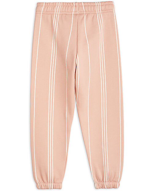 Mini Rodini Sweatpants - Striped - Pink - with Elasticated Waist - 100% Organic Cotton Trousers