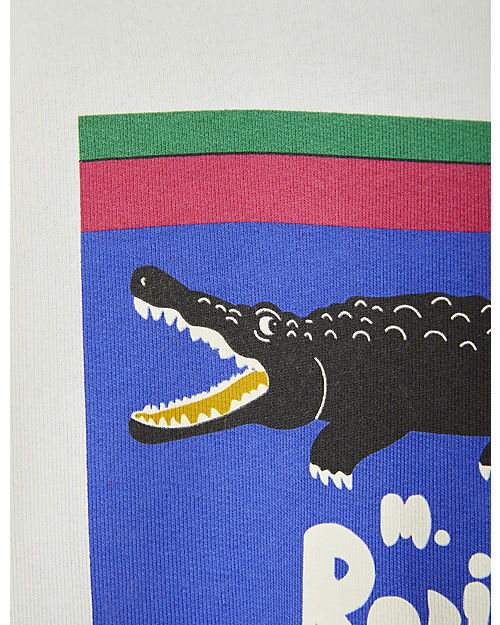 Mini Rodini Sweatshirt - Crocodile - White - 100% Organic Cotton Sweatshirts