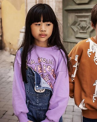 Mini Rodini Sweatshirt - Live from the Moon - Purple - 100% GOTS Organic Cotton Sweatshirts