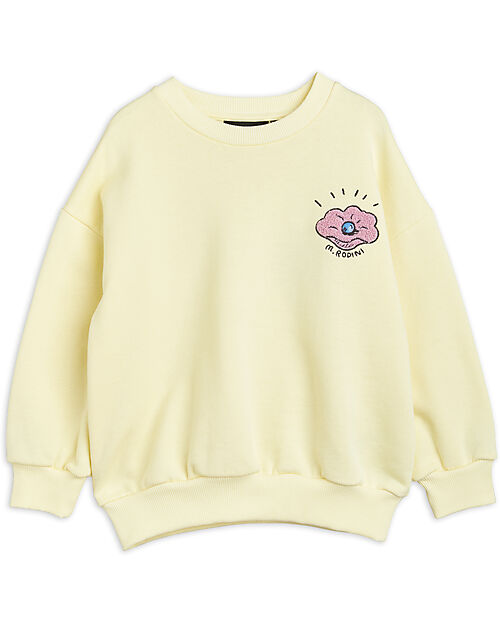 Mini Rodini Sweatshirt Long Sleeves - in Chenille - Shell - Yellow - 100% Organic Cotton Sweatshirts