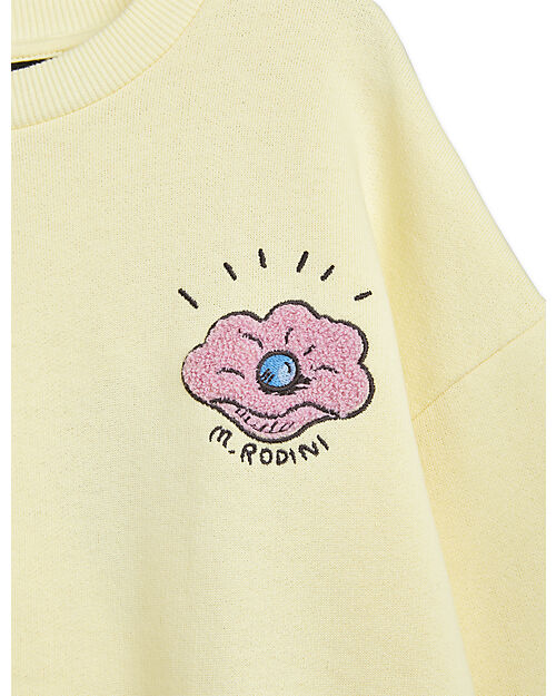 Mini Rodini Sweatshirt Long Sleeves - in Chenille - Shell - Yellow - 100% Organic Cotton Sweatshirts
