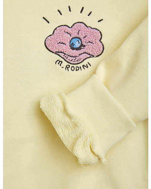 Mini Rodini Sweatshirt Long Sleeves - in Chenille - Shell - Yellow - 100% Organic Cotton Sweatshirts