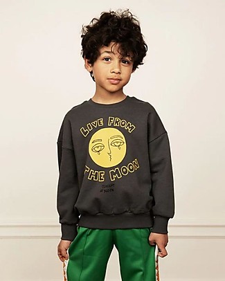 Mini Rodini Sweatshirt - Moon - Grey - 100% GOTS Organic Cotton Sweatshirts